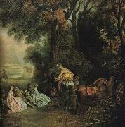 WATTEAU, Antoine A Halt During the Chase21 china oil painting reproduction